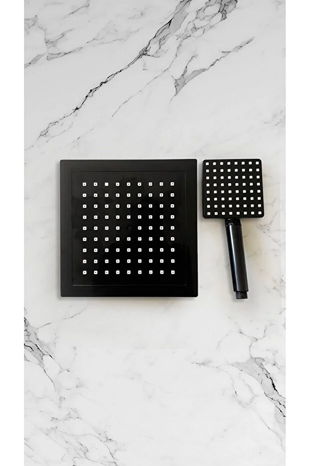 Siyah Lüks Paslanmaz Tepe Robot Duş Başlığı Seti Farah